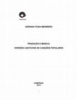 Research paper thumbnail of Tradução e Música: versões cantáveis de canções populares