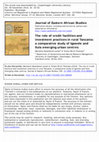 Research paper thumbnail of The role of credit facilities and investment practices in rural Tanzania: a comparative study of Igowole and Ilula emerging urban centres