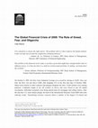 Research paper thumbnail of The Global Financial Crisis of 2008