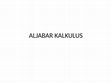 Research paper thumbnail of Aljabar Kalkulus