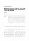 Research paper thumbnail of High frequency components of the songs of two Cicadas from Sardinia (Italy) investigated by a low-cost USB microphone