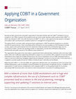 Research paper thumbnail of Applying COBIT in a Government Organization