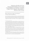 Research paper thumbnail of Traducción del fallo de la Corte Internacional de Justicia en el caso de la ‘Caza de ballenas en el Antártico’ (Australia c. Japón; Nueva Zelanda –interviniente–). Decisión sobre el fondo