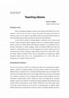 Research paper thumbnail of Teaching Idioms