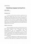 Research paper thumbnail of Classifying Language Learning Errors 