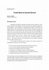 Research paper thumbnail of If and How to Correct Errors