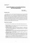 Research paper thumbnail of Learner Perceptions on Correcting Oral Errors and Their Effectiveness