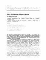 Research paper thumbnail of Role of Craft Education in Design Pedagogy