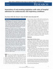 Research paper thumbnail of Association of anti-smoking legislation with rates of hospital admission for cardiovascular and respiratory conditions