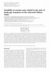 Research paper thumbnail of Variability in erosion rates related to the state of landscape transience in the semi-arid Chilean Andes