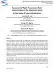 Research paper thumbnail of Assessment of Public Procurement Policy Implementation in the Educational Sector (A Case Study of Takoradi Polytechnic)