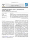 Research paper thumbnail of On the comparison of the ballistic response of coated aluminum plates