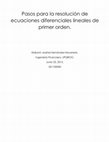 Research paper thumbnail of Solución de Ecuacion Diferencial Lineal de primer 1er orden