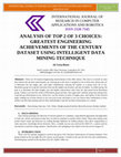 Research paper thumbnail of ANALYSIS OF TOP 2 OF 3 CHOICES: GREATEST ENGINEERING ACHIEVEMENTS OF THE CENTURY DATASET USING INTELLIGENT DATA MINING TECHNIQUE