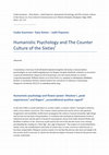 Research paper thumbnail of Humanistic Psychology and The Counter Culture of the Sixties