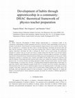 Research paper thumbnail of Development of habits through apprenticeship in a community - DHAC theoretical framework of  physics teacher preparation