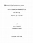 Research paper thumbnail of INTELLIGENCE ARTIFICIELLE INF-382-99 NOTES DE COURS