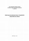 Research paper thumbnail of ETEC PROFESSOR CAMARGO ARANHA EXTENSÃO CONDE JOSÉ VICENTE DE AZEVEDO 3° LOGÍSTICA PRESTAÇÃO DE SERVIÇOS PARA O TRANSPORTE RODOVIÁRIO DE CARGAS