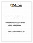 Research paper thumbnail of Maestría en: DESARROLLO ORGANIZACIONAL Y HUMANO MATERIA: LIDERAZGO Y COACHING