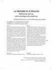 Research paper thumbnail of La identidad en el discurso Reflexiones teóricas sobre investigaciones empíricas