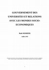 Research paper thumbnail of Gouvernement des universités et relations avec les mondes socioéconomiques