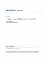 Research paper thumbnail of Truth, Superassertability, and Conceivability