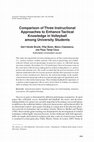 Research paper thumbnail of Comparison of three instructional approaches to enhance tactical knowledge in volleyball among university students