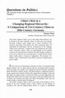 Research paper thumbnail of China’s Rise in a Changing Regional Hierarchy: A Comparison of 21st-Century China to 20th-Century Germany