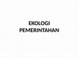 Research paper thumbnail of ekologi pemerintahan