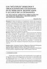 Research paper thumbnail of Los  "múltiples" derechos y obligaciones del ciudadano en el MERCOSUR. Significados y alcances de la ciudadanía