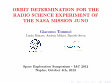 Research paper thumbnail of Orbit determination for the Radio Science experiment of the NASA mission Juno