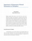 Research paper thumbnail of Importance of Awareness of Sexual Harassment at Workplace