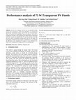 Research paper thumbnail of Performance Analysis of 75W transparent solar PV