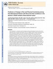 Research paper thumbnail of Predictors of Change in Pain and Physical Functioning Among Post-Menopausal Women With Recurrent Pain Conditions in the Women’s Health Initiative Observational Cohort