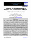 Research paper thumbnail of EVALUATION OF PROCUREMENT PROCESS IN UNIVERSAL BASIC EDUCATION BOARD IN NIGERIA