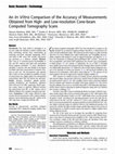 Research paper thumbnail of An In Vitro Comparison of the Accuracy of Measurements Obtained from High- and Low-resolution Cone-beam Computed Tomography Scans