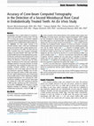 Research paper thumbnail of Accuracy of Cone-beam Computed Tomography in the Detection of a Second Mesiobuccal Root Canal in Endodontically Treated Teeth: An Ex Vivo Study