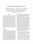 Research paper thumbnail of An evaluation of current high-performance networks