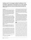 Research paper thumbnail of Seeking care for nonurgent medical conditions in the emergency department: Through the eyes of the patient