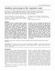 Research paper thumbnail of Auditory processing in the vegetative state