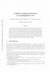 Research paper thumbnail of Uniform sample generation in semialgebraic sets