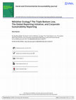 Research paper thumbnail of Milne, M, Gray, R (2013) ‘W(h)ither Ecology? The Triple Bottom Line, The Global Reporting Initiative, and Corporate Sustainability Reporting, Journal of Business Ethics, 118, pp.13-29 – Review in press in Social and Environment Accounting Journal