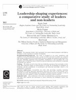 Research paper thumbnail of Leadership-shaping experiences: a comparative study of leaders and non-leaders