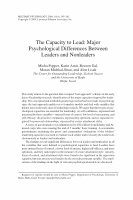 Research paper thumbnail of The Capacity to Lead: Major Psychological Differences Between Leaders and Nonleaders