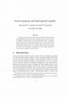 Research paper thumbnail of Local autonomy and interregional equality