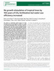 Research paper thumbnail of No growth stimulation of tropical trees by 150 years of CO2 fertilization but water-use efficiency increased