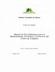 Research paper thumbnail of Manual De Procedimientos Del Centro Computo