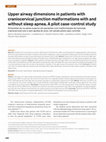 Research paper thumbnail of Upper airway dimensions in patients with craniocervical junction malformations with and without sleep apnea. A pilot case-control study