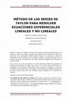 Research paper thumbnail of MÉTODO DE LAS SERIES DE TAYLOR PARA RESOLVER ECUACIONES DIFERENCIALES LINEALES Y NO LINEALES