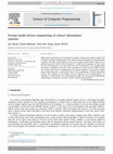 Research paper thumbnail of Formal model-driven engineering of critical information systems